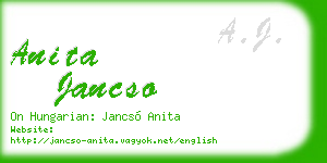 anita jancso business card