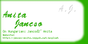 anita jancso business card